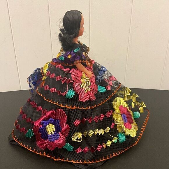 Vintage Handmade Mestizo Doll Chiapas Original Era Toy in Beautiful Dress - Picture 6 of 8